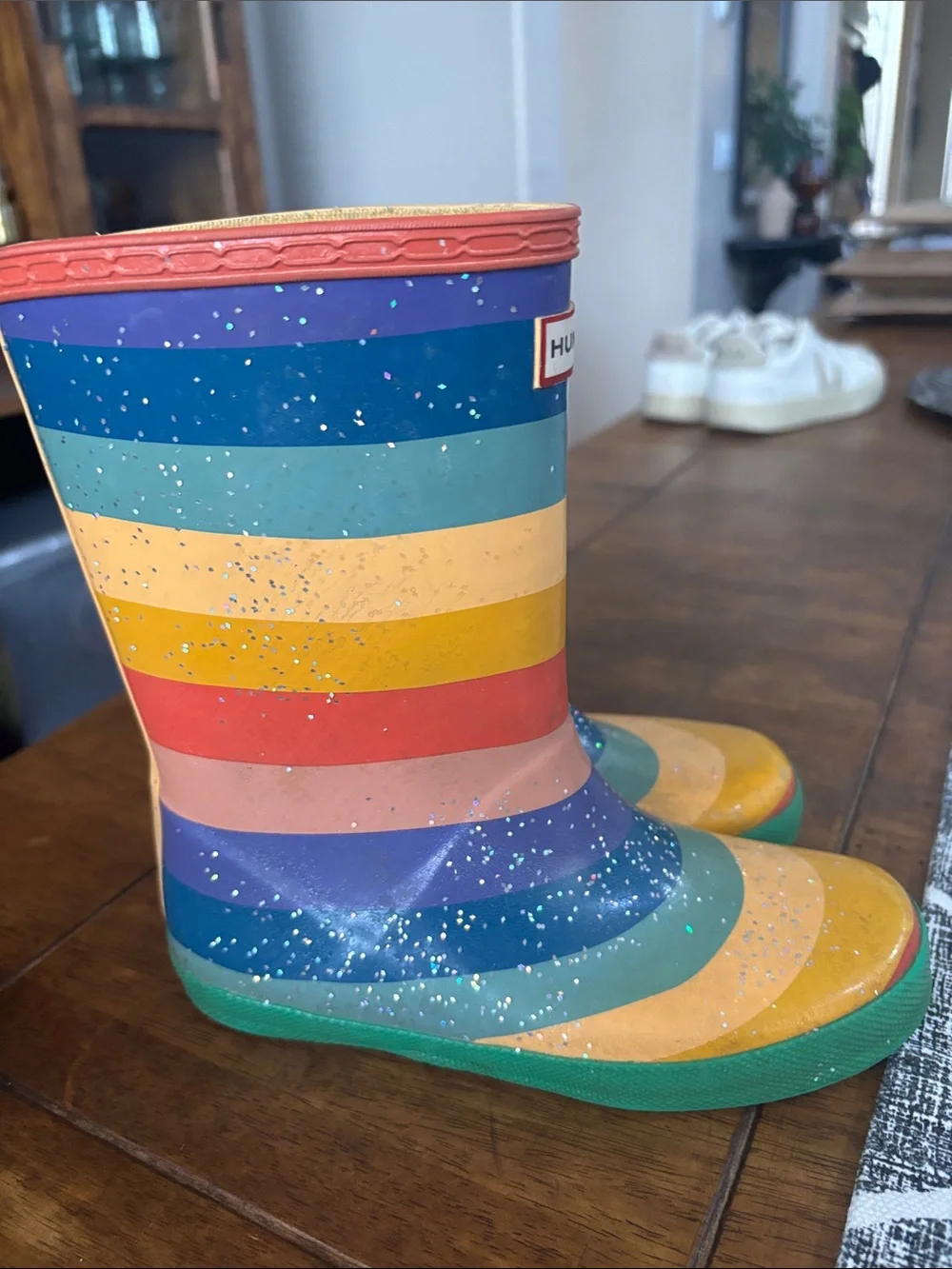Hunter Kids' Rainbow Stripe Waterproof Rain Boots - Multicolor